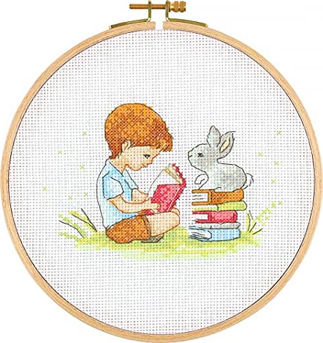 My Cross Stitch E2001 Hoop Kits – E-Serie, Reading to Rabbit, 20 cm von My Cross Stitch