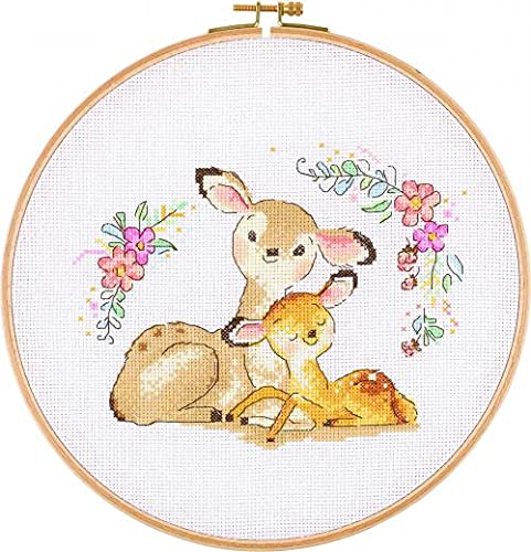 My Cross Stitch E2604 Hoop Kits – E-Serie, Happy Baby Deer, 26 cm von My Cross Stitch