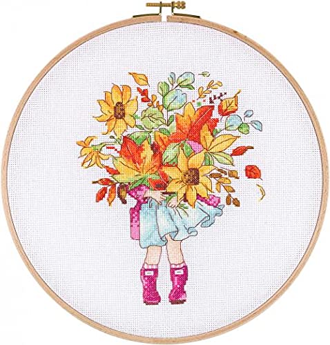 My Cross Stitch E2802 Hoop Kits – E-Serie, Herbstblumen, 28 cm von My Cross Stitch