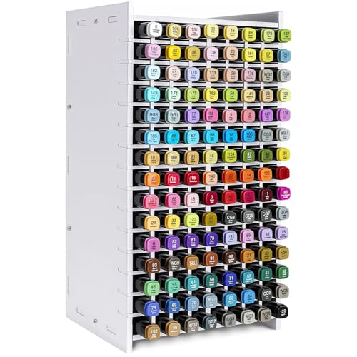 Marker-Organizer, Marker-Halter, Aufbewahrung mit Trennwand, Kunstmarker-Gestell, Buntstifte, Kunstpinsel, Schreibwaren, Ölstifte, Schlitze, verstellbare Halterungen für Schreibtisch, Zuhause, von My Diemlife