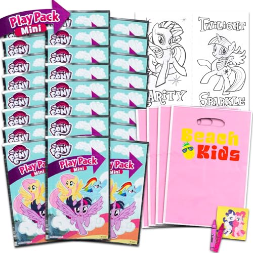 My Little Pony Mini-Partygeschenk-Set für Kinder, 24 MLP-Spielpackungen mit Malbuchseiten, Aufklebern und Geschenktüten (My Little Pony Birthday-Partyzubehör) von My Little Pony
