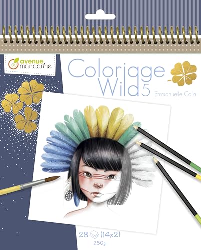 Avenue Mandarine GY120C - Sammelmalbuch Wild, 5. Edition, aus Zeichenpapier 250g, mit mikroperforierten Blättern, 28 Blatt (14 Zeichnungen x 29, ideal für Kinder ab 5 Jahren, 1 Stück Avenue Mandarine GY120C - Sammelmalbuch Wild, 5. Edition, aus Zeichenpapier 250g, mit mikroperforierten Blättern, 28 Blatt (14 Zeichnungen x 29, ideal für Kinder ab 5 Jahren, 1 Stück von Avenue Mandarine