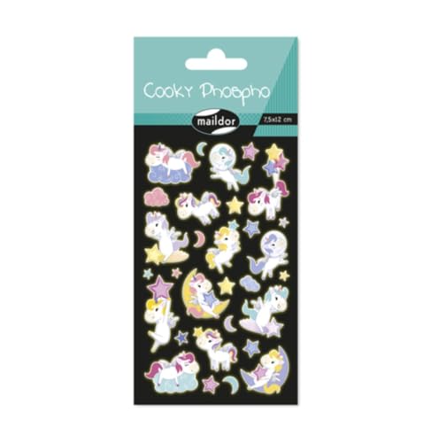 Maildor CY164C - Packung Leuchtaufkleber 3D / fluoreszierende Stickers Cooky Phospho, 7,5x12cm, ideal für Scrapbooking und Basteln, Einhorn Mehrfarbig , 1 Pack Maildor CY164C - Packung Leuchtaufkleber 3D / fluoreszierende Stickers Cooky Phospho, 7,5x12cm, ideal für Scrapbooking und Basteln, Einhorn Mehrfarbig , 1 Pack von My Mandarine