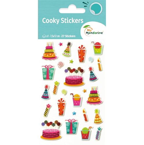 My Mandarine 560516Cpack - Packung 10 Stickerbögen 3D Cooky, 7,5x12cm, 10x 27 Stickers, Geburtstag My Mandarine 560516Cpack - Packung 10 Stickerbögen 3D Cooky, 7,5x12cm, 10x 27 Stickers, Geburtstag von My Mandarine