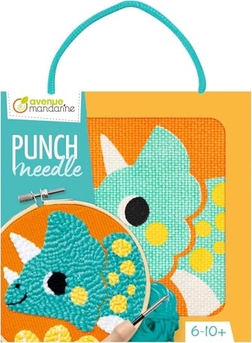 My Mandarine KC162C Kreuzstich-Set für Kinder, Motiv: Punch Needle, Gemälde, 18 x 18 cm, ab 6 Jahren von My Mandarine