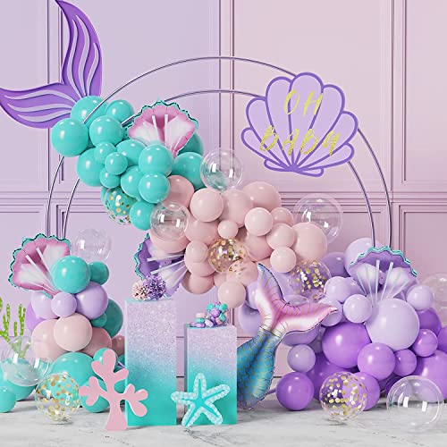 Meerjungfrauen Ballongirlanden Set, Meerjungfrauenschwanz, Lila, Rosa, Muschel, Rosa, Lila, Blaue Luftballons für Mädchen, Meerjungfrauen Geburtstagsfeier, Party Dekorationen unter dem Meer Meerjungfrauen Ballongirlanden Set, Meerjungfrauenschwanz, Lila, Rosa, Muschel, Rosa, Lila, Blaue Luftballons für Mädchen, Meerjungfrauen Geburtstagsfeier, Party Dekorationen unter dem Meer von My Pet Elephant