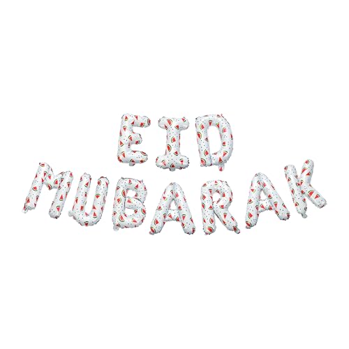 Eid Mubarak Palästina Themed Decoration| Eid Mubarak Wassermelone Folie Buchstaben Luftballons Hängende Dekoration Weiß Eid Mubarak Palästina Themed Decoration| Eid Mubarak Wassermelone Folie Buchstaben Luftballons Hängende Dekoration Weiß von My Salah Mat