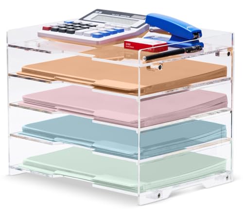 My Space Organizers Aktenordner Briefablage für Schreibtisch, Bürobedarf, Ordner, Zubehör, Aufbewahrung, transparentes Acryl, für Zuhause, Schule, Schreibtisch-Organisation von My Space Organizers