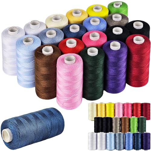 Nähset für Nähmaschine - 20 Rollen Nähgarn - je Rolle 500 m Garn in verschiedenen Farben - 100% Polyester - 10.000 Meter Faden - Universal Nähgarn-Set Nähset für Nähmaschine - 20 Rollen Nähgarn - je Rolle 500 m Garn in verschiedenen Farben - 100% Polyester - 10.000 Meter Faden - Universal Nähgarn-Set von My-goodbuy24