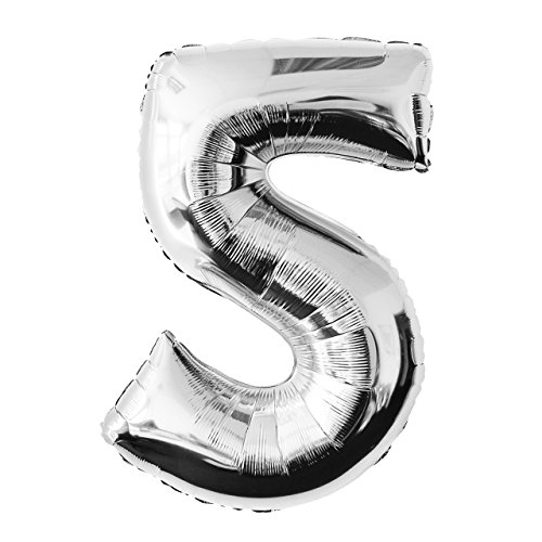 Folienballon 5 silber Zahlenballon Luftballon Riesenzahl Party Hochzeit Kindergeburtstag Geburtstag Folienballon 5 silber Zahlenballon Luftballon Riesenzahl Party Hochzeit Kindergeburtstag Geburtstag von MyBeautyworld24