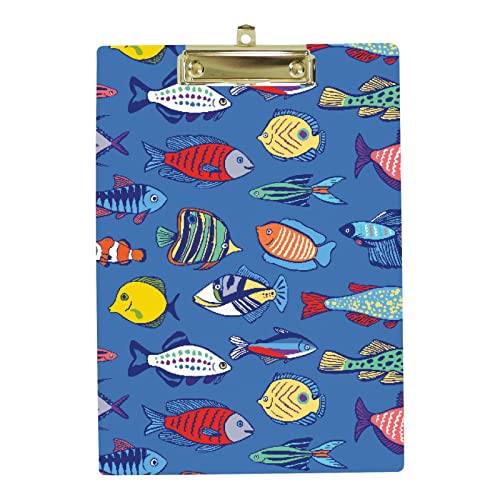 A4 Standard Klemmbrett bunte Ozeanfische blaue Kunststoff-Klemmbretter für Schüler, Schule, Büro, niedriges Profil, Metallclip zum Aufhängen A4 Standard Klemmbrett bunte Ozeanfische blaue Kunststoff-Klemmbretter für Schüler, Schule, Büro, niedriges Profil, Metallclip zum Aufhängen von MyDaily