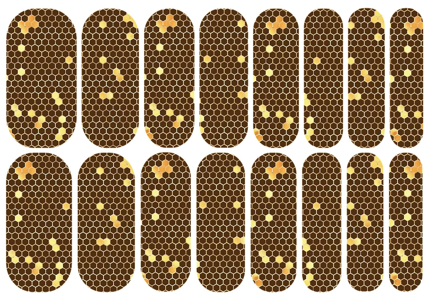 Nail Art Sticker Biene Waben Wraps Bumble Bee, | Nagel Wasserrutschen Wasser Decals Nailart Kurz Mittel Lang Extra von MyLuxeOccasion