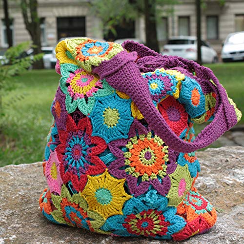 MyOma Tasche selber häkeln und Stricken! Häkelset Sommertasche mit Baumwolle und Häkelanleitung INKL. NADELN - Strickset mit Anleitung und Wolle - Häkelpackung zum Tasche selbst häkeln von MyOma