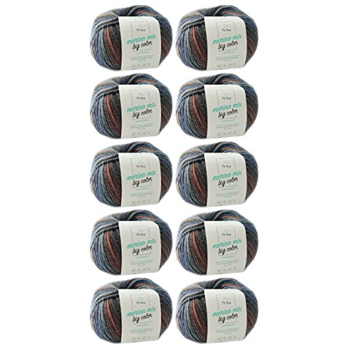 Wolle stricken - Merino Wolle Balance (Fb 5008) - 10 Knäuel Merinowolle braun zum Stricken - dicke Wolle + MyOma Label - 100g/150m - Nadelstärke 6-7mm - MyOma Wolle - Color Wolle von MyOma