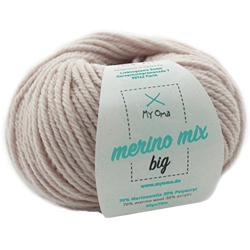 Wolle zum stricken - Merinowolle in leinen (Fb 3804) - 1 Knäuel beige Merino Wolle zum Stricken von MyOma
