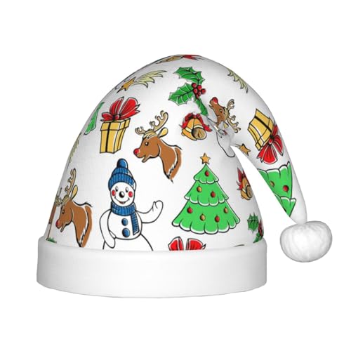 MyPiky Weihnachtsmütze mit Aufdruck "Merry Christmas", Weihnachtsmannmütze für Kinder und Jungen, Mädchen, Weihnachtsmannmütze für Kinder, Weihnachten von MyPiky