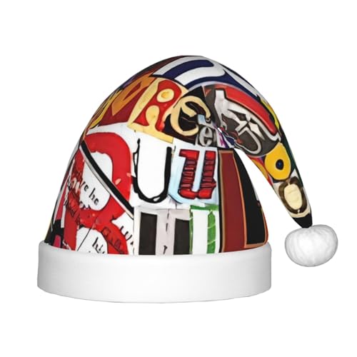 MyPiky Weihnachtsmütze mit Buchstaben und Zahlen, Weihnachtsmannmütze für Kinder und Jungen, Mädchen, Weihnachtsmannmütze für Kinder, Weihnachtsgeschenke von MyPiky