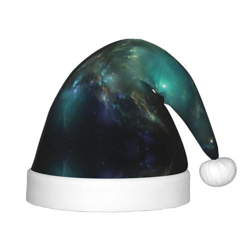 MyPiky Weihnachtsmütze mit Galaxie-Hintergrunddruck, Weihnachtsmannmütze für Kinder und Jungen, Mädchen, Weihnachtsmannmütze für Kinder, Weihnachtsgeschenke von MyPiky