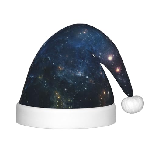 MyPiky Weihnachtsmütze mit Galaxie-Motiv, bedruckt, Weihnachtsmannmütze für Kinder und Jungen, Mädchen, Weihnachtsmannmütze für Kinder, Weihnachtsgeschenke von MyPiky