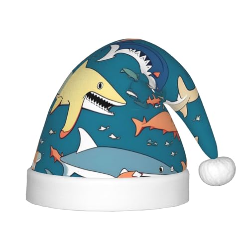 MyPiky Weihnachtsmütze mit Hai-Motiv, Weihnachtsmannmütze für Kinder und Jungen, Mädchen, Weihnachtsmannmütze für Kinder, Weihnachtsgeschenke MyPiky Weihnachtsmütze mit Hai-Motiv, Weihnachtsmannmütze für Kinder und Jungen, Mädchen, Weihnachtsmannmütze für Kinder, Weihnachtsgeschenke von MyPiky