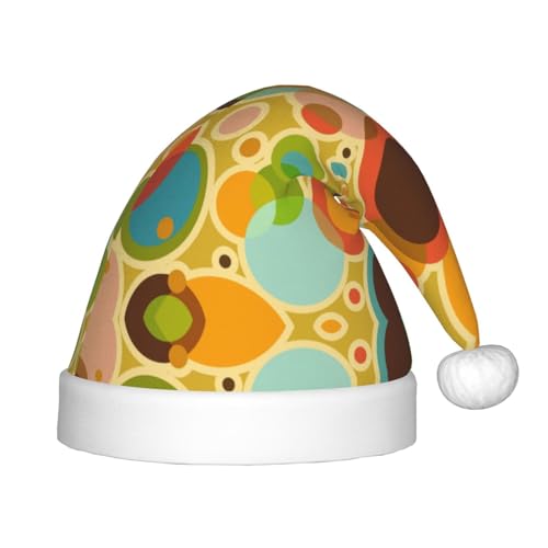 MyPiky Weihnachtsmütze mit buntem abstraktem Druck, Weihnachtsmütze für Kinder und Jungen, Mädchen, Weihnachtsmannmütze für Kinder, Weihnachtsgeschenke, Weihnachten von MyPiky