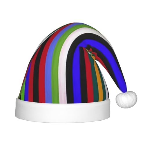 MyPiky Weihnachtsmütze mit farbigen Streifen für Kinder und Jungen, Mädchen, Weihnachtsmannmütze für Kinder, Weihnachtsgeschenke von MyPiky