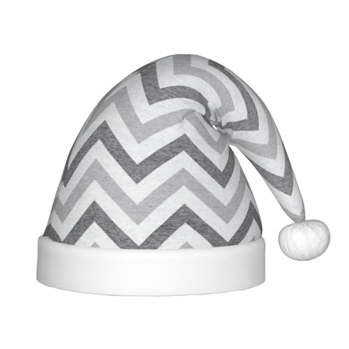 MyPiky Weihnachtsmütze mit grauem Streifendruck, Weihnachtsmütze für Kinder und Jungen, Mädchen, Weihnachtsmannmütze für Kinder, Weihnachtsgeschenke von MyPiky