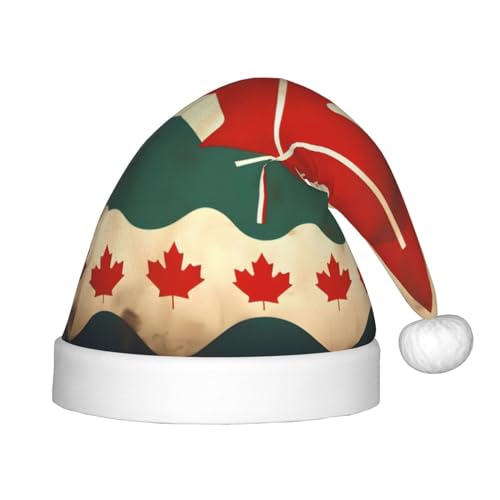 MyPiky Weihnachtsmütze mit kanadischer Flagge im Retro-Stil, Weihnachtsmannmütze für Kinder und Jungen, Mädchen, Weihnachtsmannmütze für Kinder, Weihnachtsgeschenke MyPiky Weihnachtsmütze mit kanadischer Flagge im Retro-Stil, Weihnachtsmannmütze für Kinder und Jungen, Mädchen, Weihnachtsmannmütze für Kinder, Weihnachtsgeschenke von MyPiky