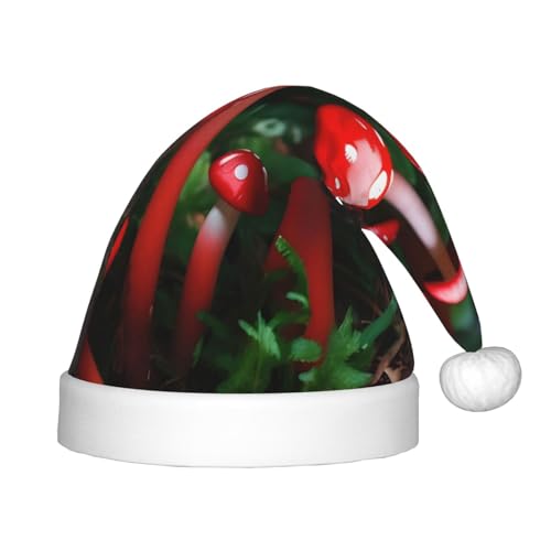 MyPiky Weihnachtsmütze mit rotem Pilzdruck, Weihnachtsmannmütze für Kinder und Jungen, Mädchen, Weihnachtsmannmütze für Kinder, Weihnachtsgeschenke von MyPiky