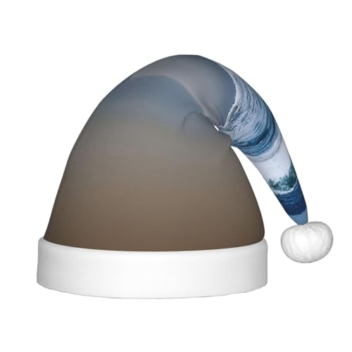 MyPiky Weihnachtsmütze mit ruhigem Küstenaufdruck, Weihnachtsmannmütze für Kinder und Jungen, Mädchen, Weihnachtsmannmütze für Kinder, Weihnachtsgeschenke von MyPiky