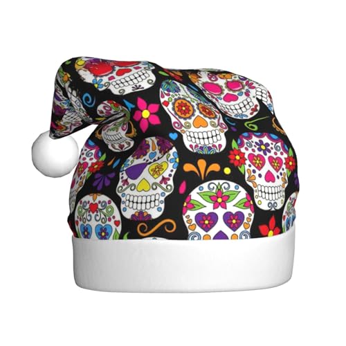 Nikolaushut aus Plüsch mit buntem Blumendruck, Weihnachtsmannhut für Weihnachtsfeier, Uni für Erwachsene, bunte Blumenschädel, 1 Nikolaushut aus Plüsch mit buntem Blumendruck, Weihnachtsmannhut für Weihnachtsfeier, Uni für Erwachsene, bunte Blumenschädel, 1 von MyPiky