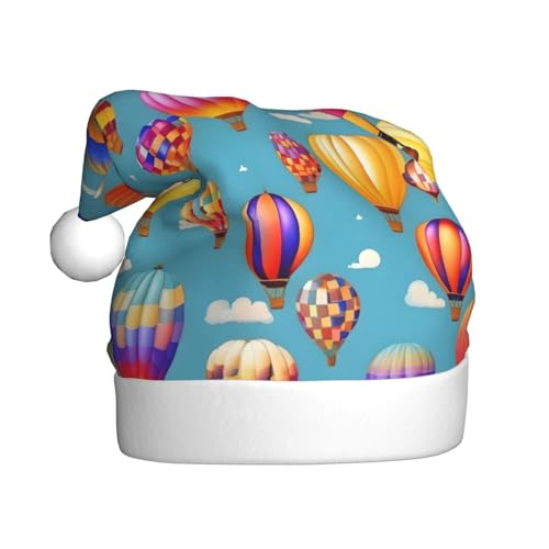 Plüsch Nikolausmütze mit roten Kolibri-Blumen Hibiskus-Hut, niedlicher Weihnachtsmütze, Weihnachtsmann-Hut für Weihnachtsfeier, bunte Heißluftballons, 1 Plüsch Nikolausmütze mit roten Kolibri-Blumen Hibiskus-Hut, niedlicher Weihnachtsmütze, Weihnachtsmann-Hut für Weihnachtsfeier, bunte Heißluftballons, 1 von MyPiky