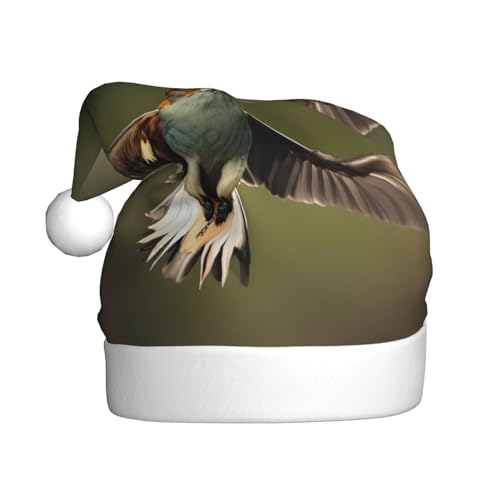 Weihnachtsmütze mit Eiscreme-Druck, Plüsch, niedlicher Weihnachtsmütze, Weihnachtsmannmütze, für Weihnachtsfeier, Erwachsene, Uni, Jagd fliegen-wild, 1 von MyPiky