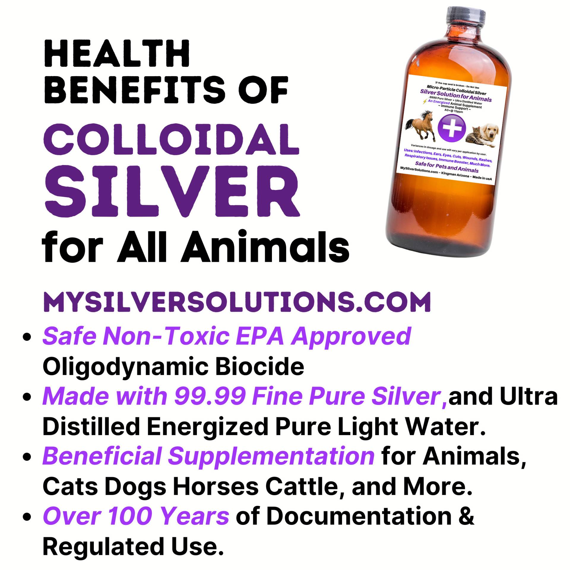 Kolloidal Silber 32Oz Für Alle Tiere Und Haustiere von MySilverSolutions