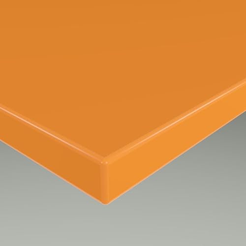 MySpiegel.de Tischplatte Holz Zuschnitt nach Maß Beschichtete Holzdekorplatte Jaffa Orange in 19mm Stärke (70 x 70 cm, Jaffa Orange) von MySpiegel.de
