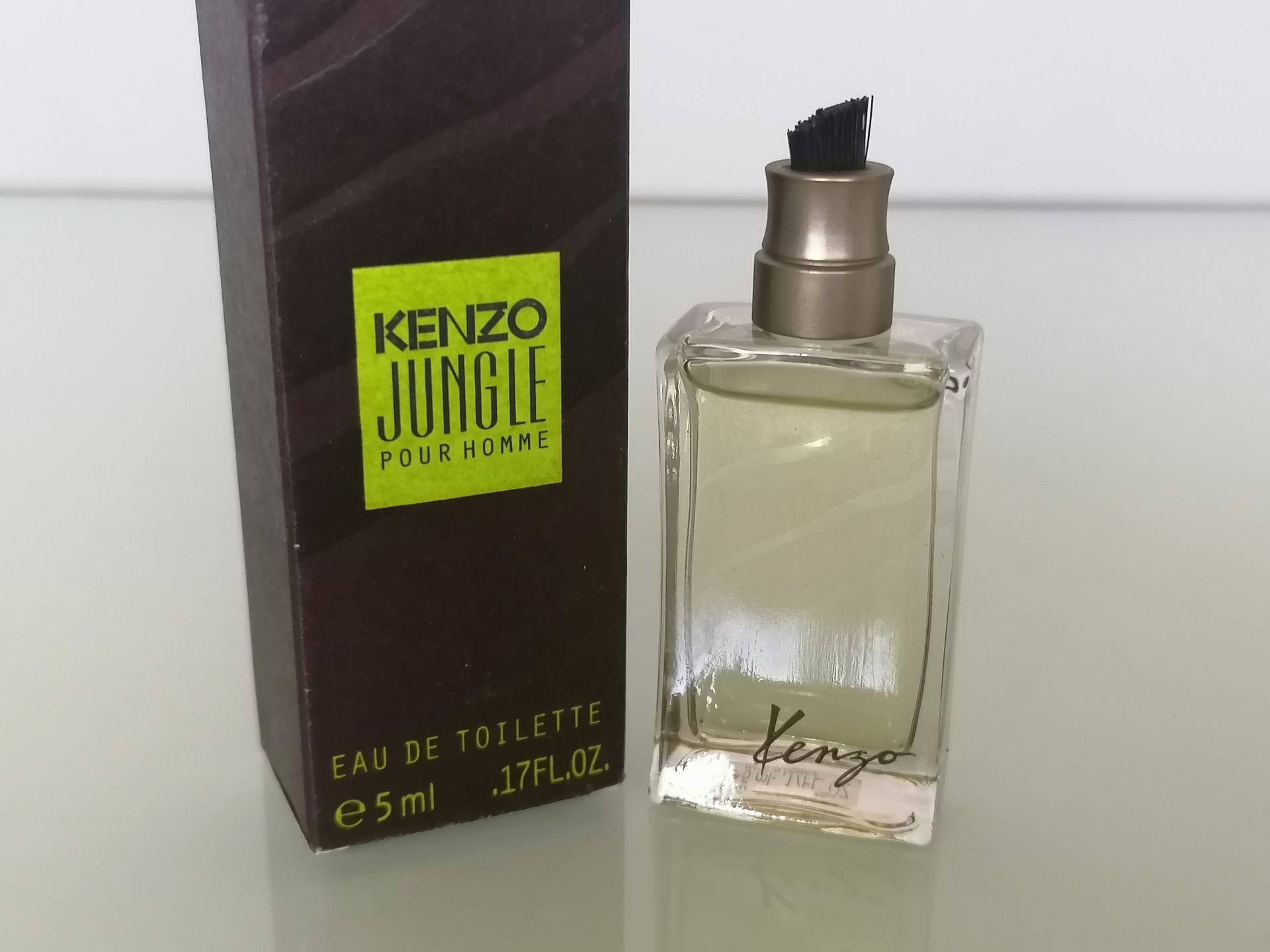 Miniatur Kenzo Jungle Pour Homme | 1998 Eau De Toilette 5 Ml/0, 17 Fl.oz Vintage Parfum Sample von MyVintageGadgets