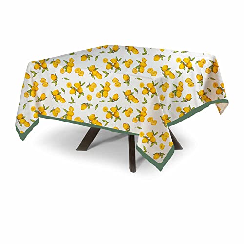 MyVorrei Quadratische Tischdecke Muster New Lemon 100% Baumwolle 150 x 150 cm von MyVorrei