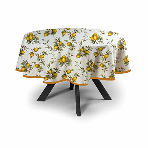 MyVorrei Runde Tischdecke Old Lemon Baumwolle 100% 180x180 mit 8 Servietten MyVorrei Runde Tischdecke Old Lemon Baumwolle 100% 180x180 mit 8 Servietten von MyVorrei