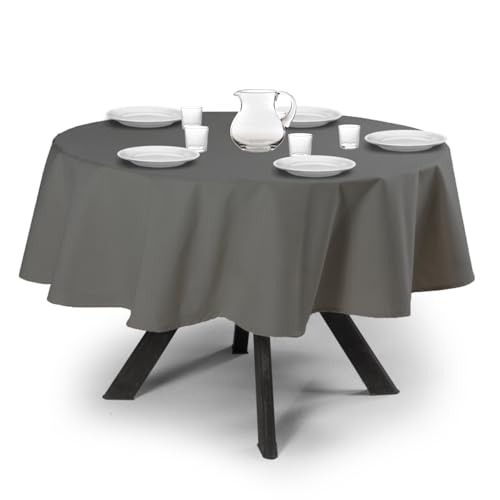 MyVorrei Tischdecke, einfarbig, rund, Baumwolle, 100 % cm, 250 x 250 cm von MyVorrei