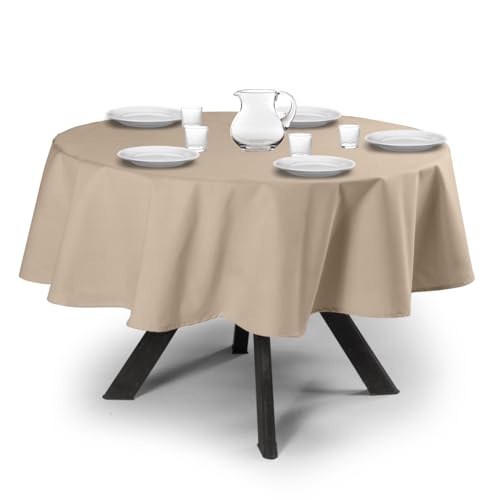 MyVorrei Tischdecke, einfarbig, rund, Baumwolle, 100 % cm, 280 x 280 cm von MyVorrei
