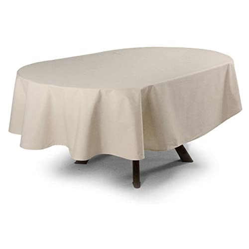 MyVorrei Tischdecke, oval, schmutzabweisend, abwaschbar, einfarbig, Polyester, 100 % 180 x 220 cm von MyVorrei