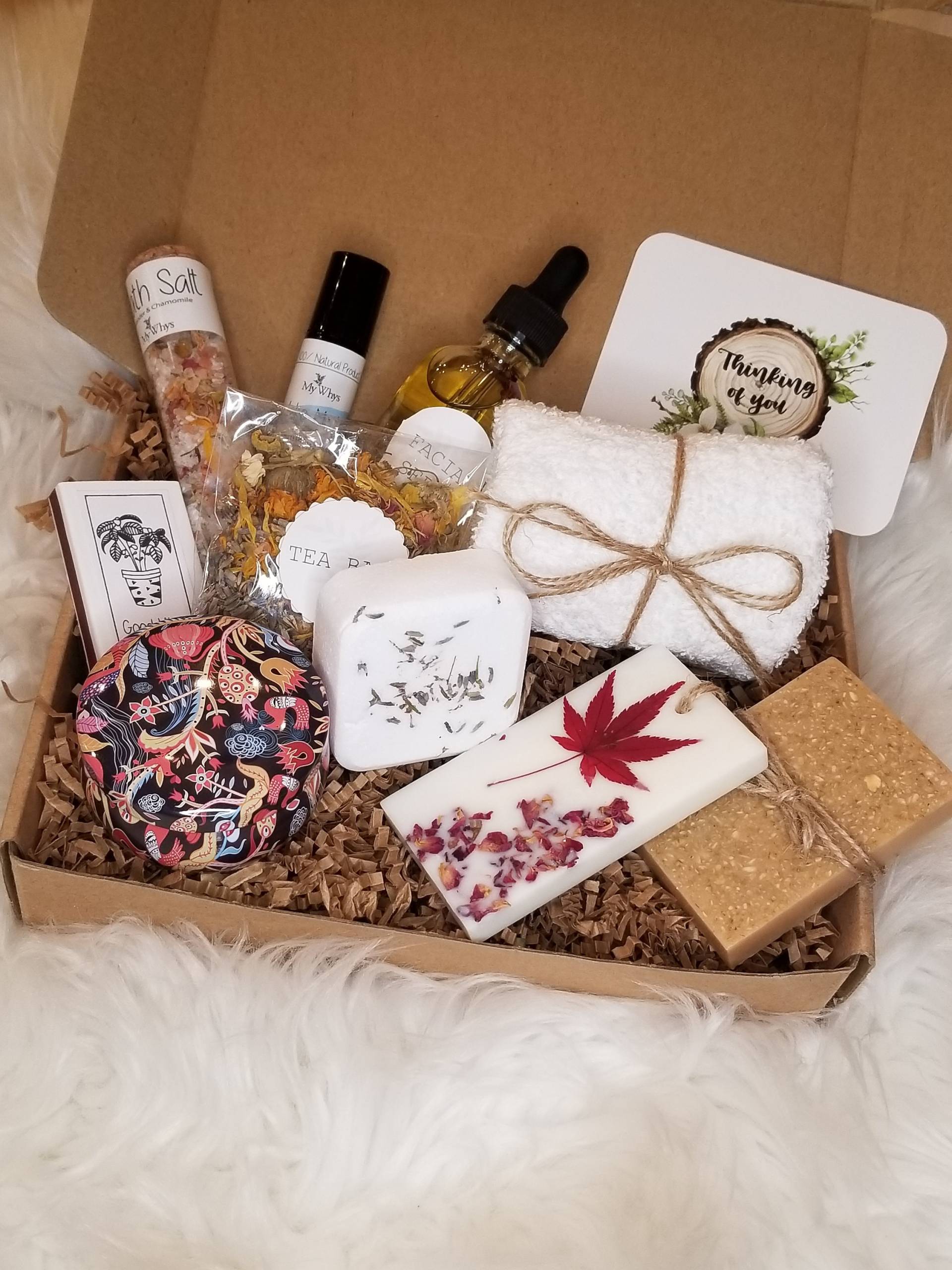 Ganz Natürliches Spa-Paket, Spa-Geschenkbox, Denken An Sie Pflegepaket, Senden Einen Verwöhnkorb, Eine Umarmung in Einer Box, Ein Bad Und Beauty-Kit von MyWhys