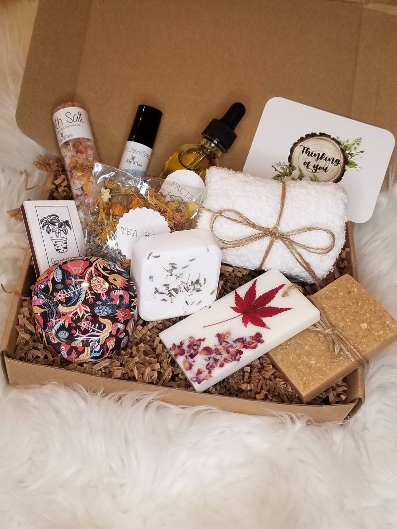 Ganz Natürliches Spa-Bundle, Spa-Geschenkbox, Thinking Of You Pflegepaket, Senden Sie Einen Verwöhnkorb, Umarmung in Einer Box, Bade - Und Beauty-Kit von MyWhys