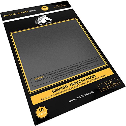 MyArtscape Graphitpapier, Transferpapier, Kohlepapier, 45,7 x 61 cm, 10 Blatt (schwarz) von Myartscape