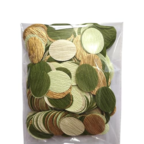 Mybbshower 600 Stück Krepppapier, Hochzeitsblütenblätter, Tischkonfetti für Hochzeit, Blumenmädchen, Korb, Gangläufer, Streuung, Esstisch, Tafelaufsätze, Party-Konfetti (Gold, Salbeigrün) von Mybbshower