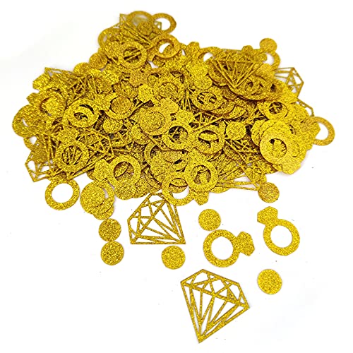 Mybbshower Gold Glitzer Diamant Ring Punkt Konfetti für Hochzeit Tischdekoration Party Brautdusche Verlobung Party Dekor Tisch Streuung Valentinstag Packung mit 230 Stück Mybbshower Gold Glitzer Diamant Ring Punkt Konfetti für Hochzeit Tischdekoration Party Brautdusche Verlobung Party Dekor Tisch Streuung Valentinstag Packung mit 230 Stück von Mybbshower