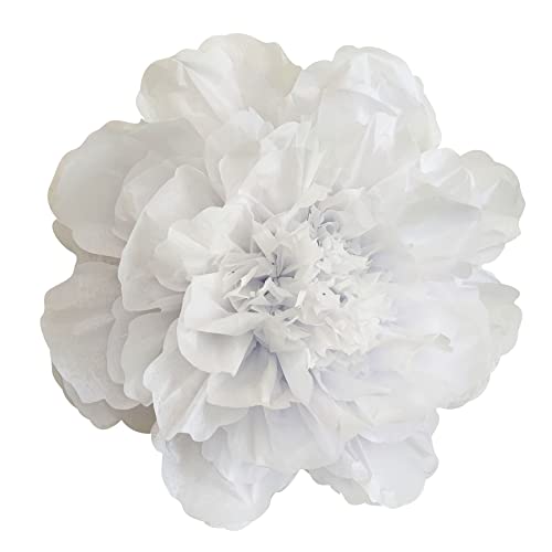 Mybbshower Rosa 50,8 cm große Papierblume für Wand, Kinderzimmer, Geburtstag, Party, Hochzeit, Dekoration, Blumenmuster, 3 Stück (weiß) von Mybbshower