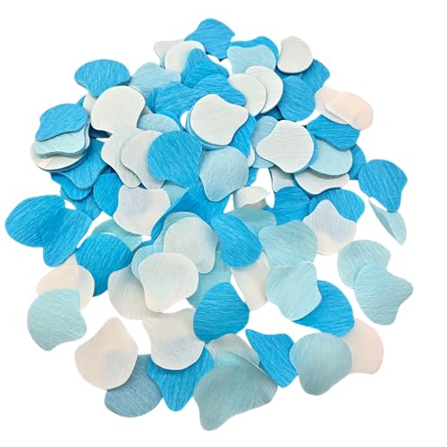 mybbshower 600 Stück Krepppapier-Rosenblätter für Hochzeit, Blumenmädchen zum Werfen von Blütenblättern für romantische Nacht-Mittelstücke, Babyparty, Valentinstag, Dekoration (blau) von Mybbshower
