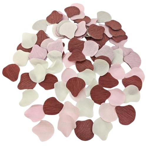 mybbshower 600 Stück Krepppapier-Rosenblätter für Hochzeit, Blumenmädchen zum Werfen von Blütenblättern für romantische Nacht-Mittelstücke, Babyparty, Valentinstag, Dekoration (staubige Rose) von Mybbshower