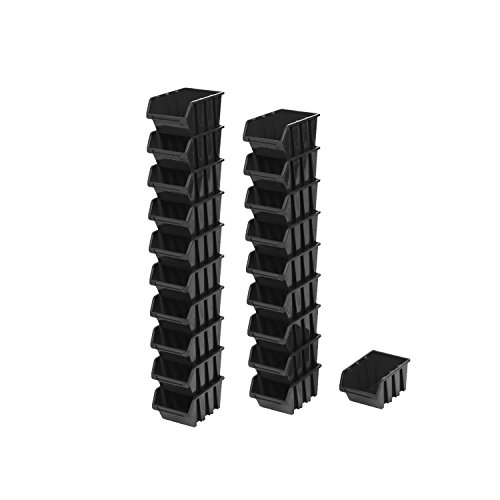 20 Stück Sortierboxen 0,5 Liter Stapelboxen IN Box Sichtlagerkasten Schwarz 11,5 x 8 x 6 cm von myBoxshop